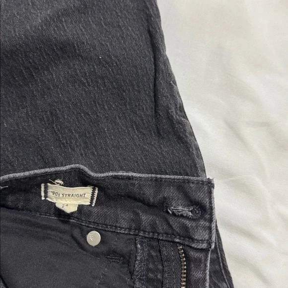Madewell 90s Straight Leg Denim Jeans | Charcoal / Black Dark Denim - Picture 7 of 9